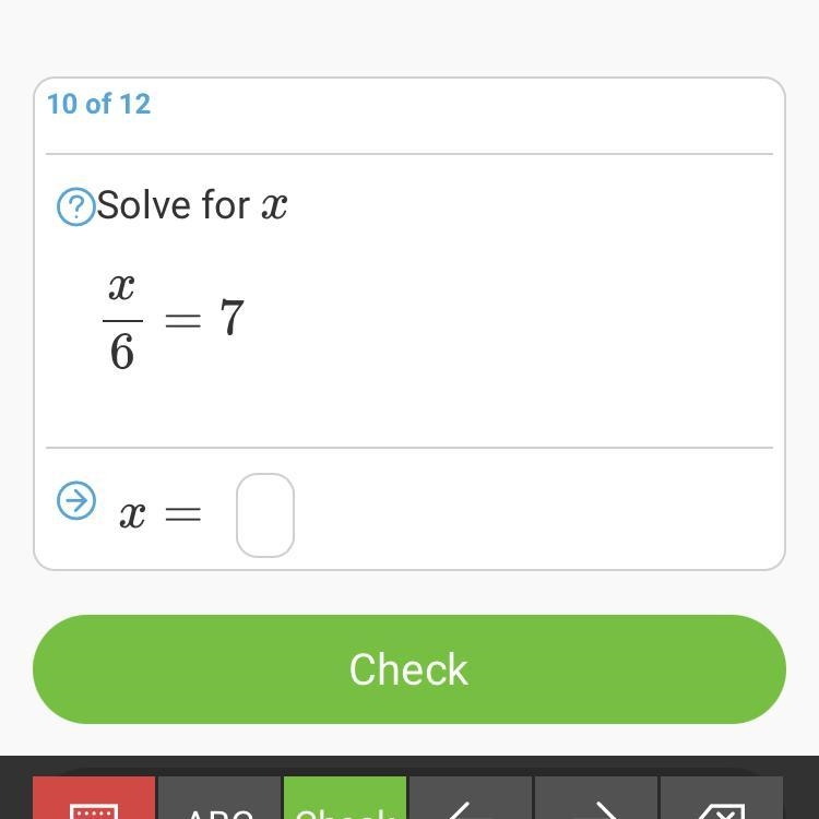 X/6=7 what is the value of x-example-1