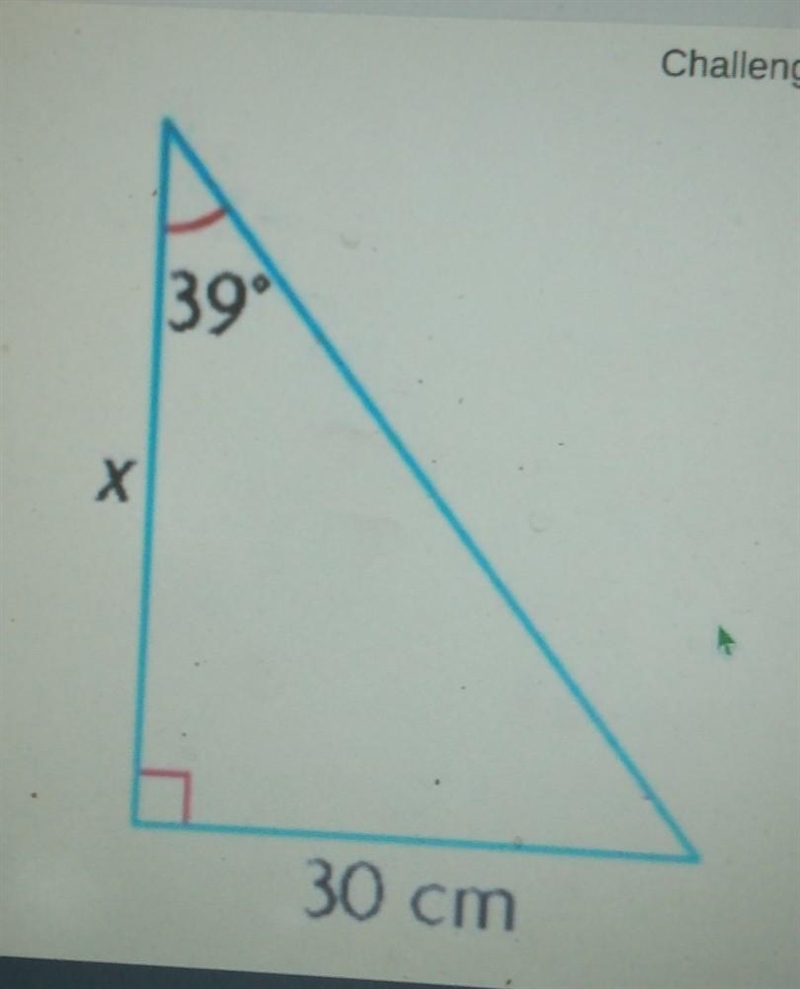 Find the length of the unknown side x​-example-1