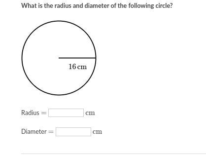 What is the radius and diameter of the following circle?-example-1