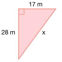 Find the unknown side of the triangle below (round to the nearest tenth). 1. 21.8 m-example-1