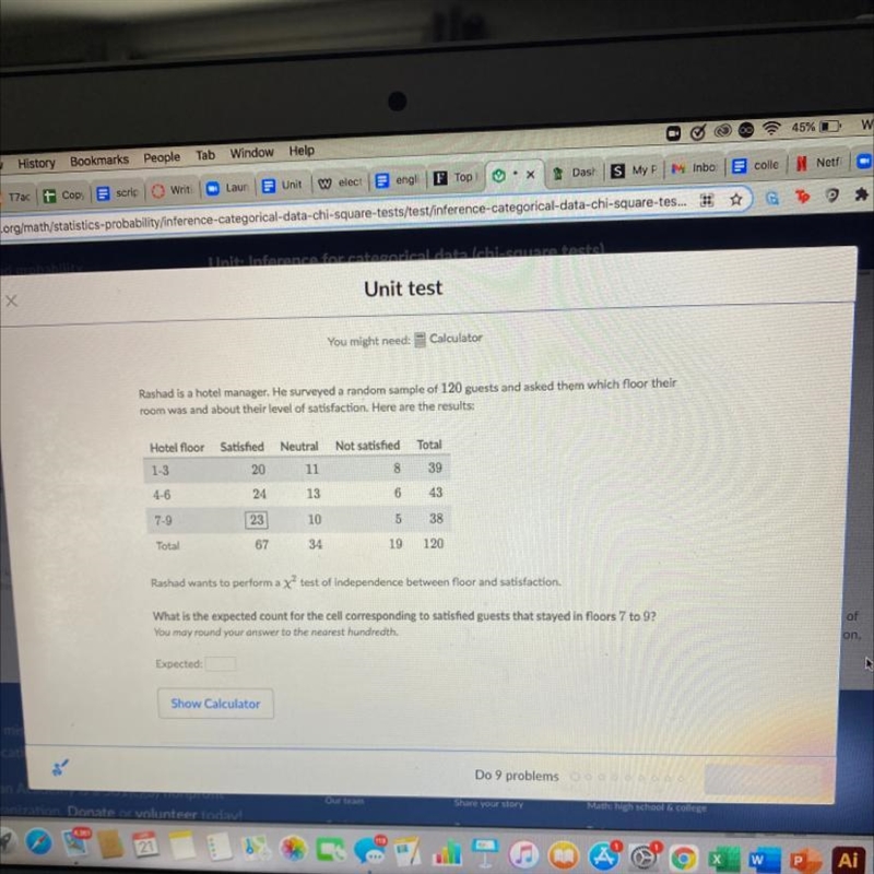 You might need: Calculator Rashad is a hotel manager. He surveyed a random sample-example-1