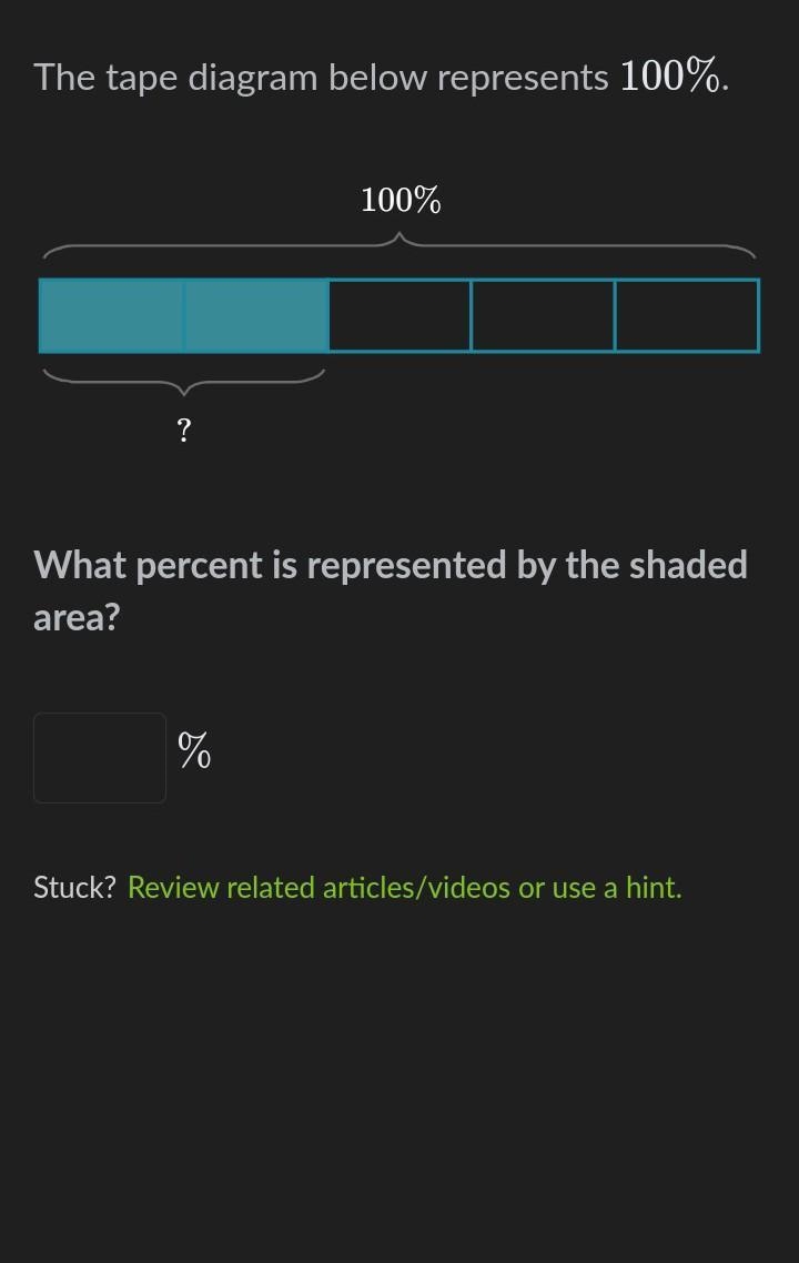 The tape diagram represents 100%l​-example-1