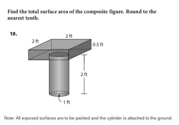 What is the surface area of the composite figure? Round to the nearest tenth.-example-1