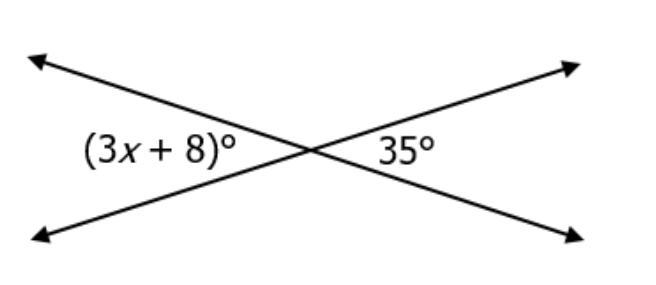 What is the value of x in the figure below? A-9 B-14 1/3 C-45 2/3 D-81-example-1