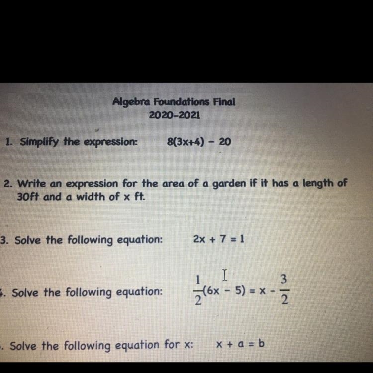 Write an expression for the area of a garden if it has a length of 30ft and a width-example-1