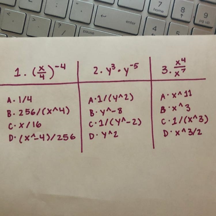 Simplify the following expressions ￼(pleas help I know it’s a lot...)-example-1