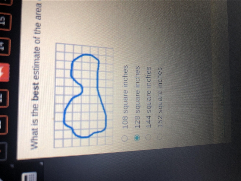 What is the best estimate of the Area of the figure on the grid if each square has-example-1