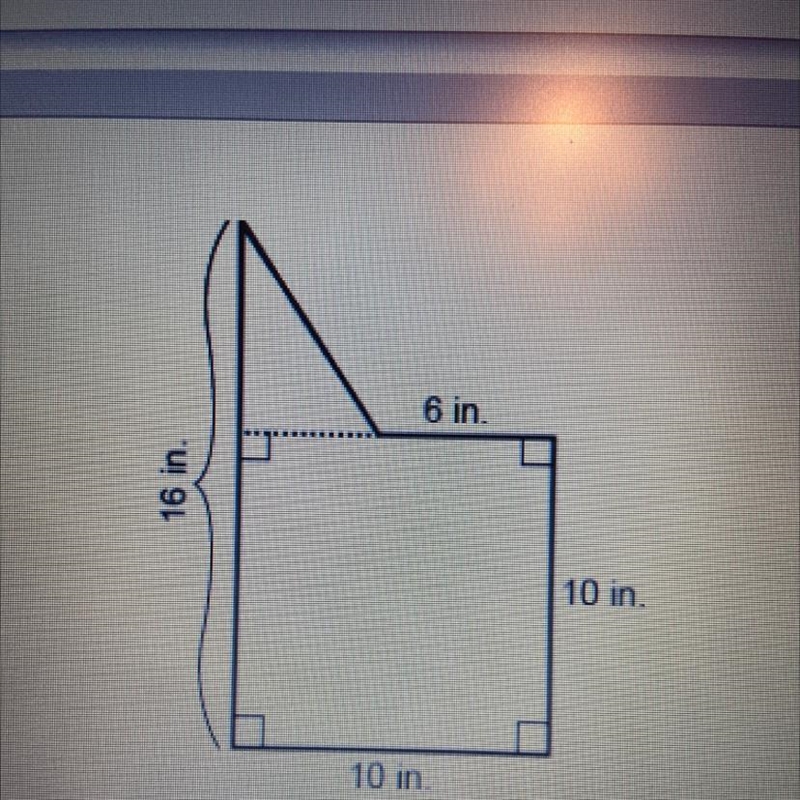 What is the area of the figure? Enter your answer in the box. in2-example-1