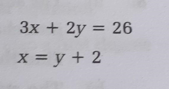 Solve each pair of simultaneous equations by substitution method​-example-1