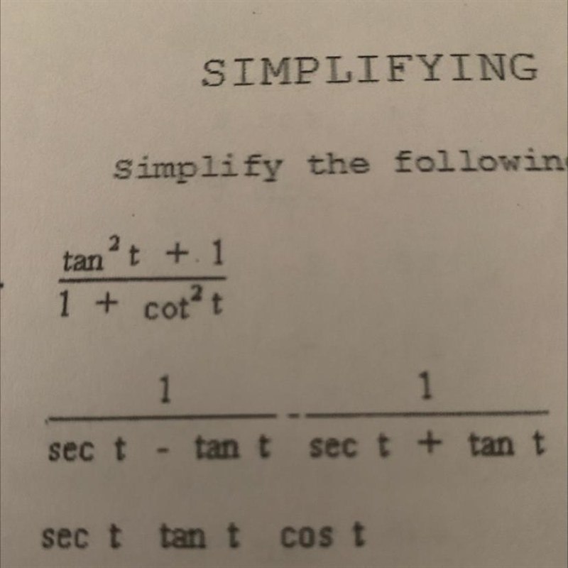 1/Secx-tanx -1/secs+tanx Need help really bad It’s the second one-example-1