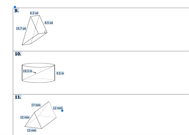 15 points!!! Find the volumes of these three figures-example-1