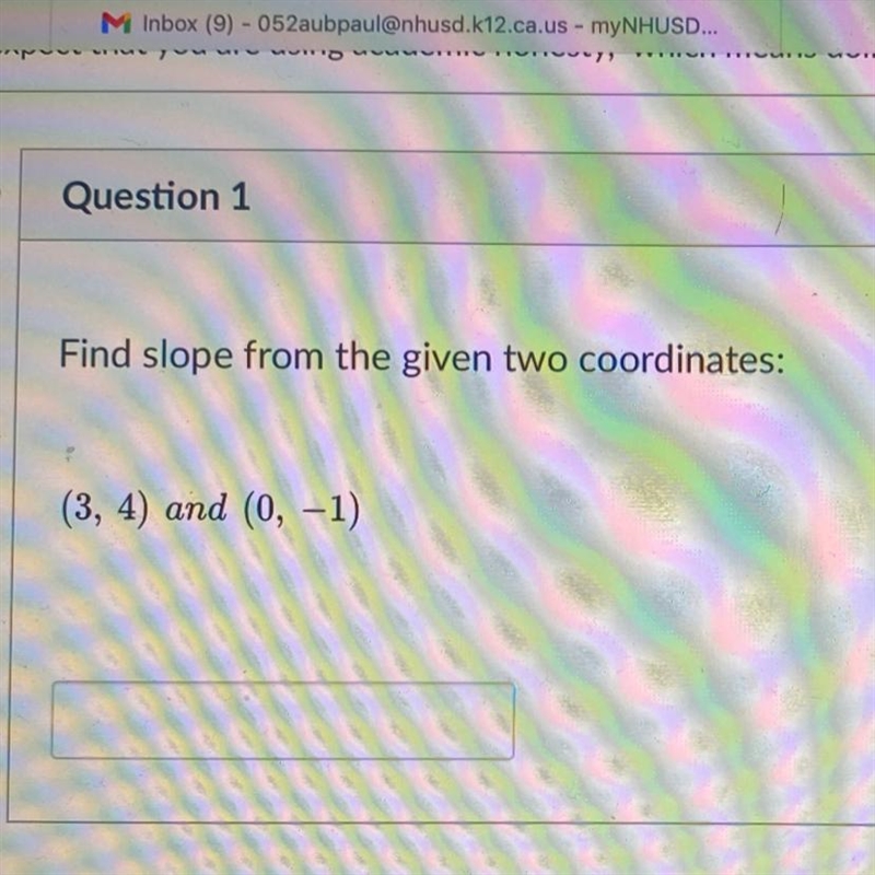 Find slope from the given two coordinates: (3, 4) and (0, -1)-example-1