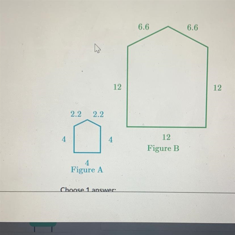 Is Figure B a scale copy of Figure A Choose 1 answer- Yes No-example-1