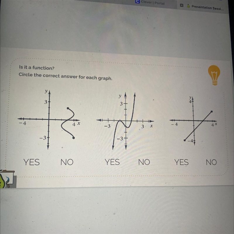 Is it a function circle the correct answer-example-1