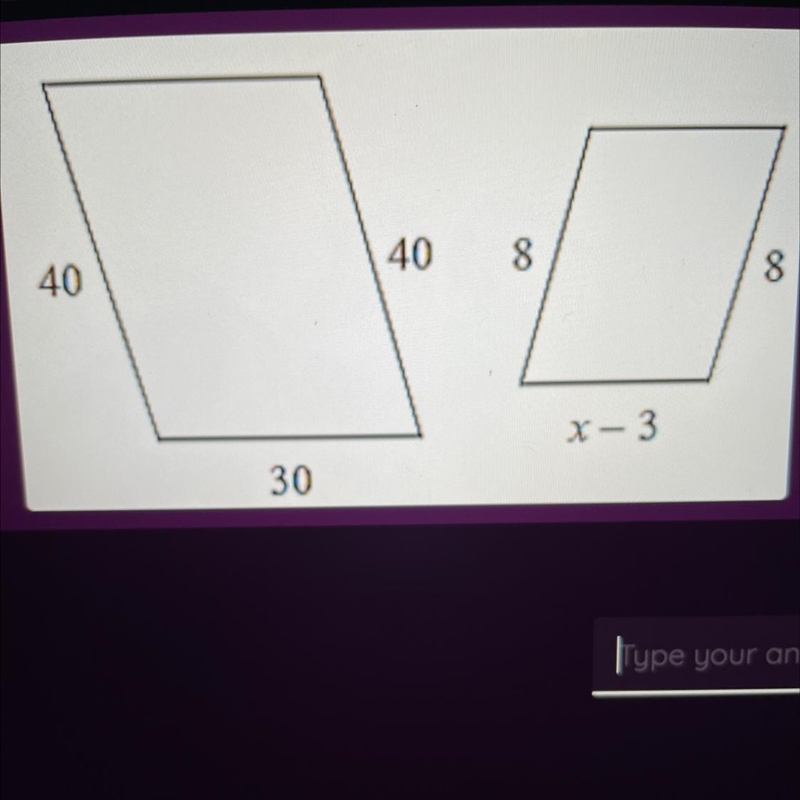 What is the value of x? The polygons in each pair similar ( please help)-example-1