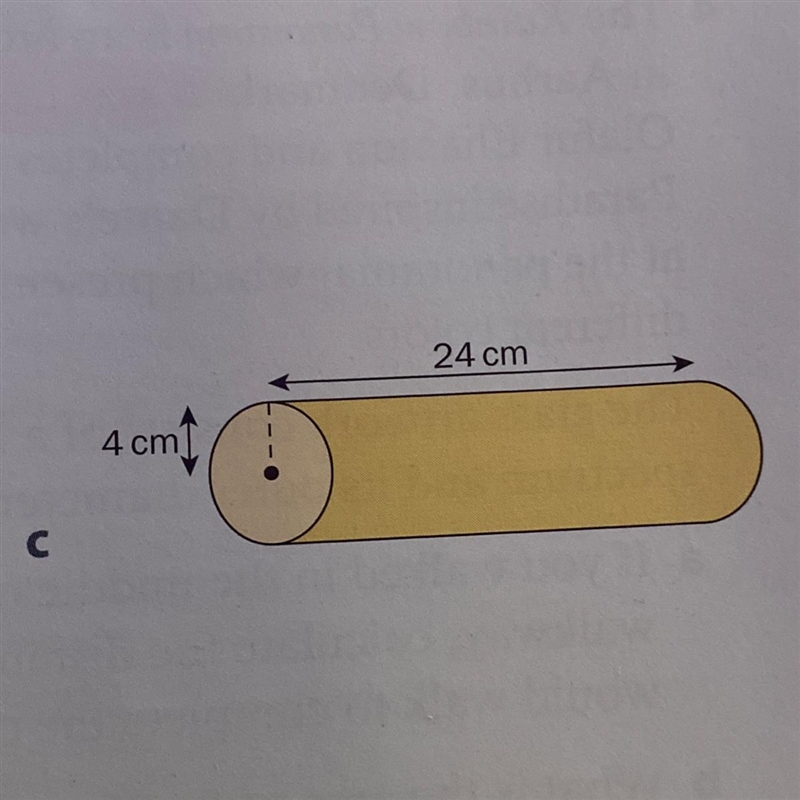 Find the surface area of the following cylinder. Round your answers to the nearest-example-1