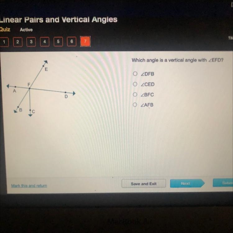 Which angle is a vertical angle with O O O O-example-1