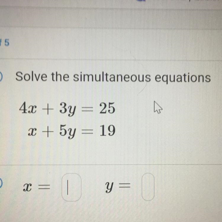 Solve the simultaneous equation plz x-example-1