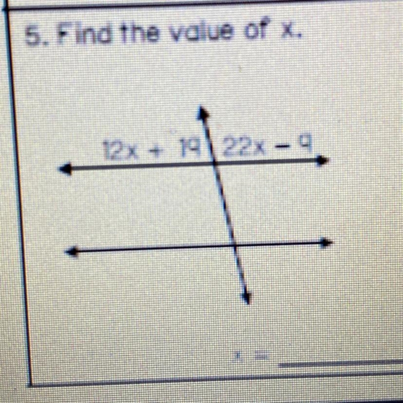 5. Find the value of x.-example-1