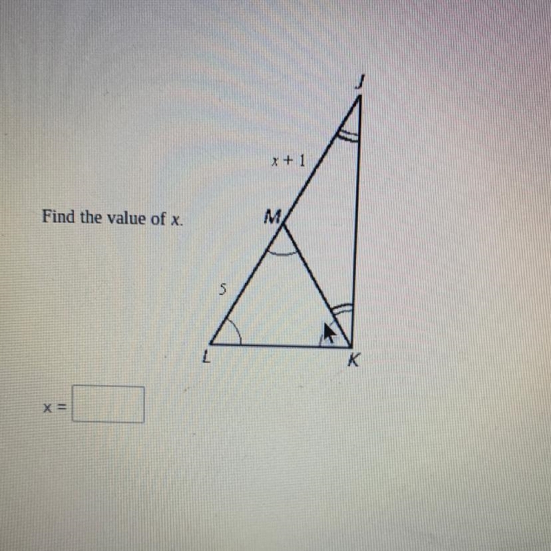 Help! Find the value of X. Thank you. (:-example-1