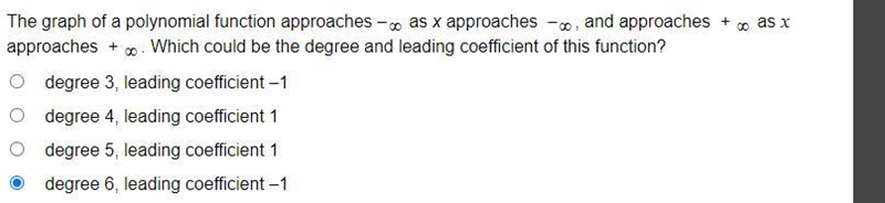 Determining the End Behavior of a Polynomial Function HELP ASAP !!!!-example-1