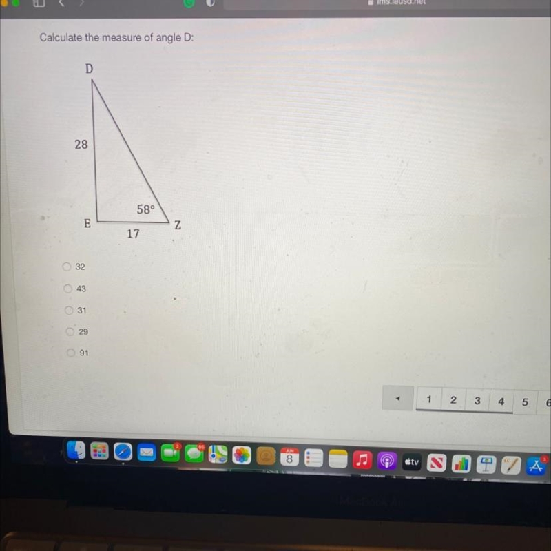 Calculate the measure of angle D:-example-1