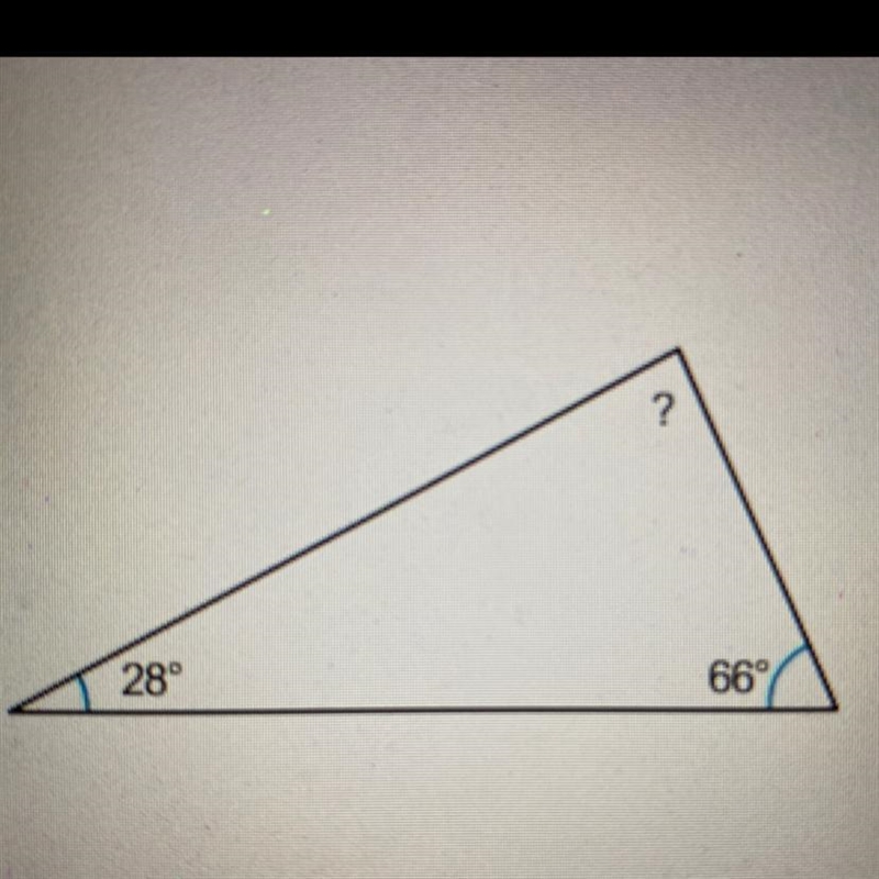 What is the measure of the missing angle? •86 •96 •76 •94-example-1