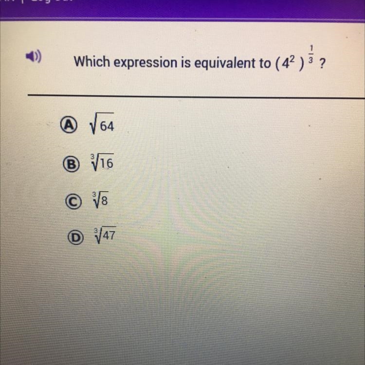 Which expression is equivalent to (4*2) 1/3-example-1