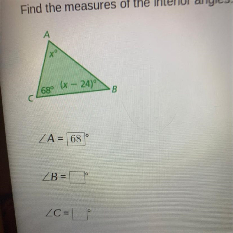 Find the measures of interior angles. Find a and B.-example-1