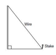 Need help with this question! A stake is to be driven into the ground 38 feet from-example-1