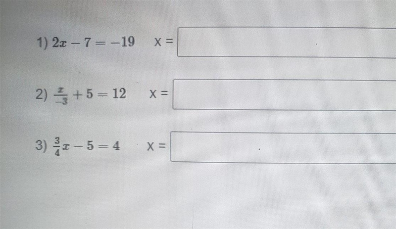 1) 2 -7-19 2) +5=12 3)x-5=4​-example-1