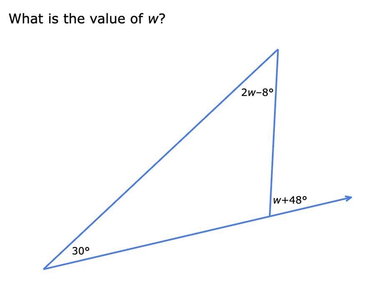 What is the value of W in a exterior angle theorem-example-1