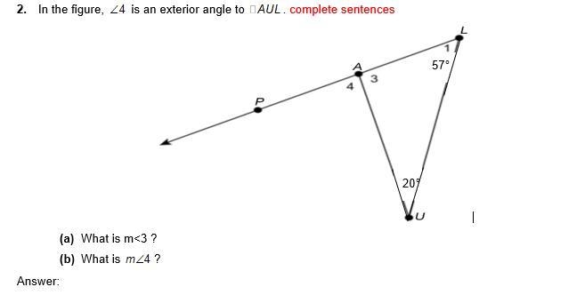 PLS HELP ASAP!!! 30 POINTS (a) What is m<3 ? (b) What is ? PICTURE BELOW PLS ANSWER-example-1