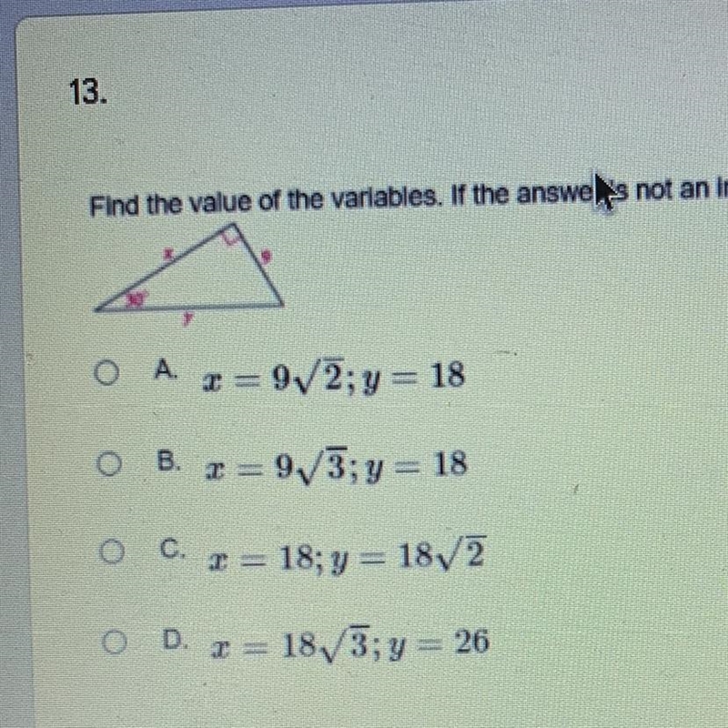 Find me the value of the variables. If the answers is not an integer, leave it in-example-1