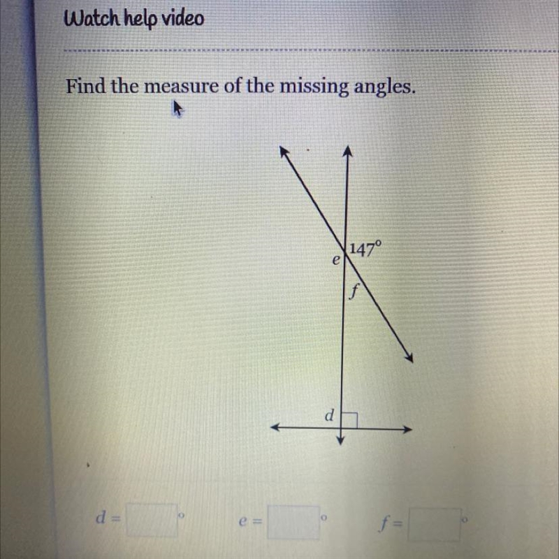 Find the measure of the missing angles.-example-1