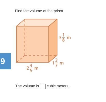 Find the volume of the prism. The volume is cubic meters.-example-1