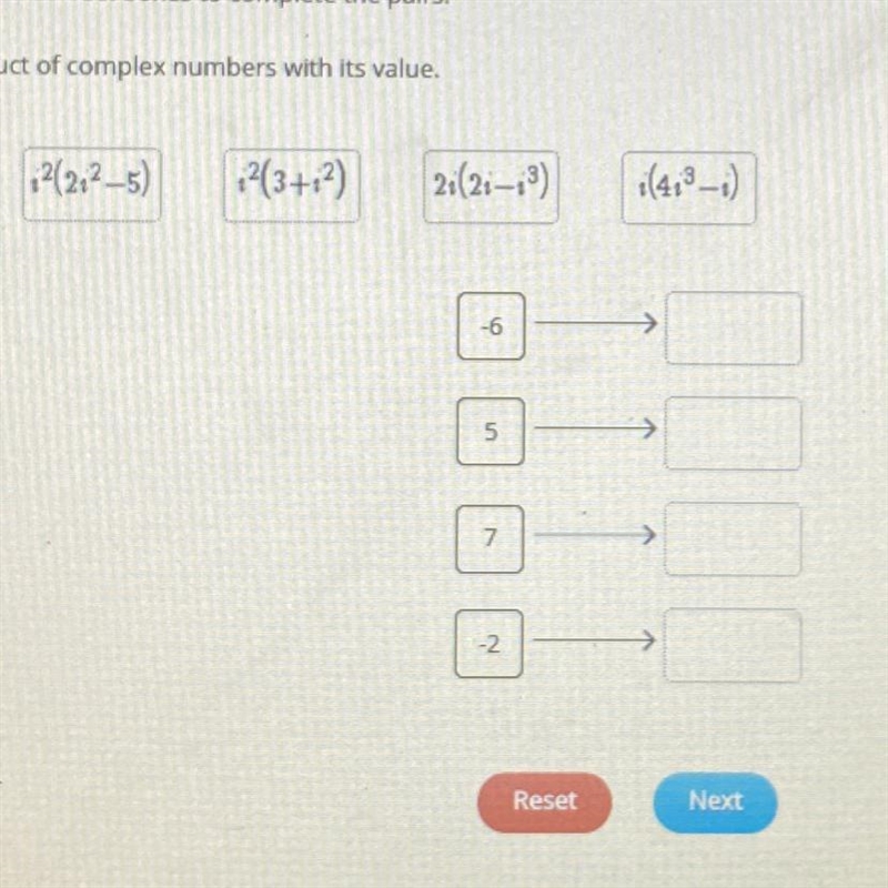 HELP. Drag the tiles to the correct boxes to complete the pairs. Match each product-example-1