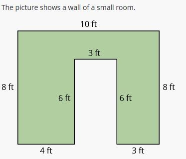 What is the total area of the wall? (in square feet)-example-1