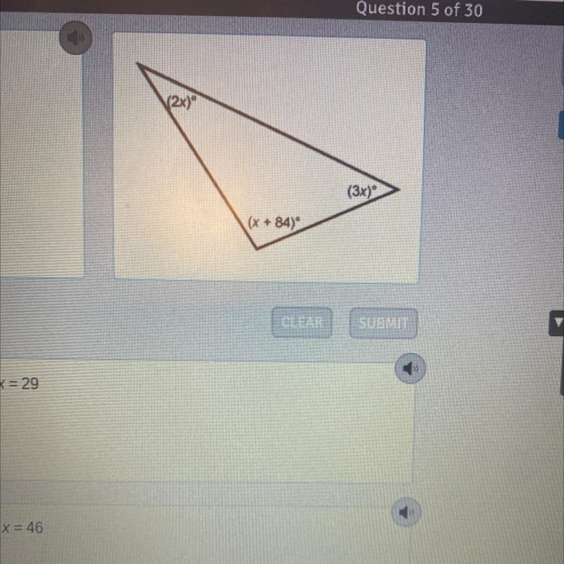 Which is the value of x? X=16 X=29 X=44 X=46-example-1