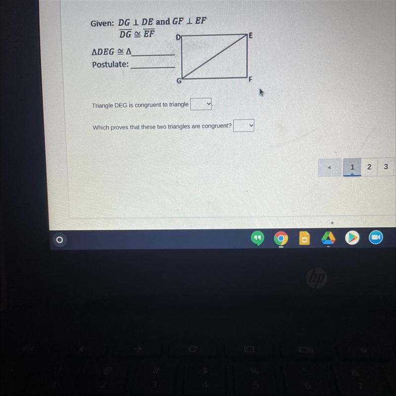 Triangle DEG is congruent to triangle?-example-1