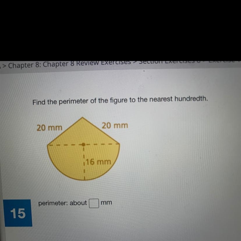 Find the perimeter of the figure to the nearest hundredth.-example-1