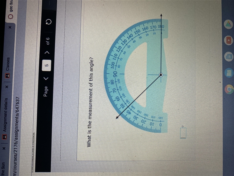 What is the measurement of this angle ?-example-1