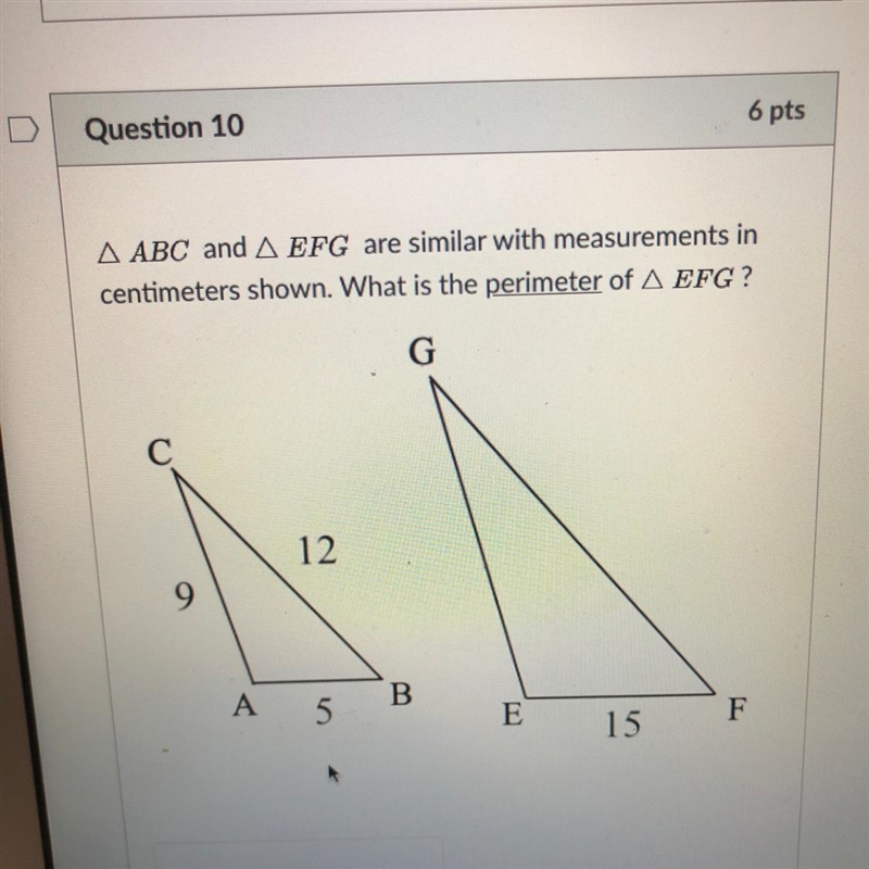 What is the perimeter of EFG?? NEED HELP ADAP-example-1