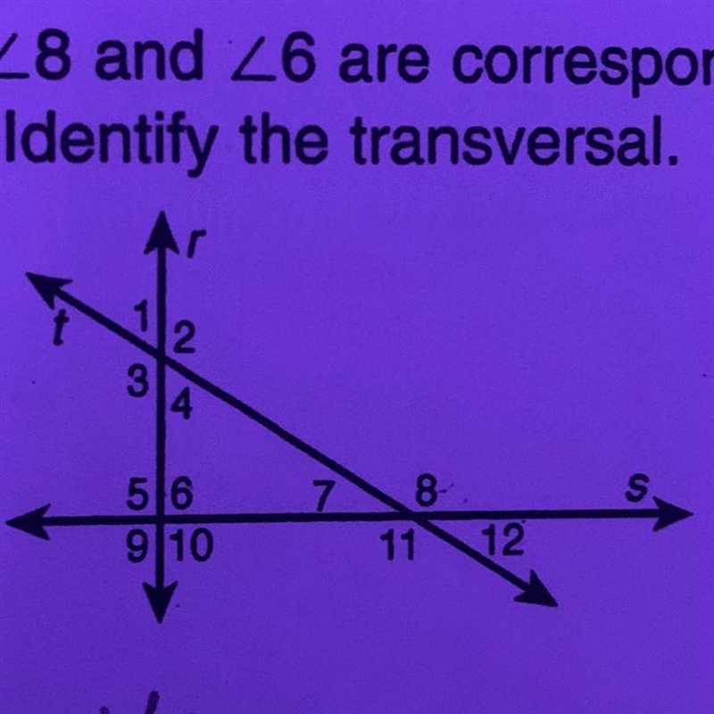 I need an answer and I’m offering a lot!! Given: angle 8 and angle 6 are corresponding-example-1