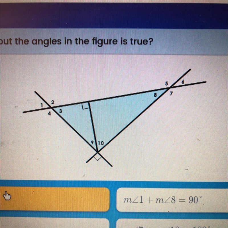 Which statement about the angles in the figure is true? mZ3+ m25 = 180° mZ1 + m28 = 90° m-example-1