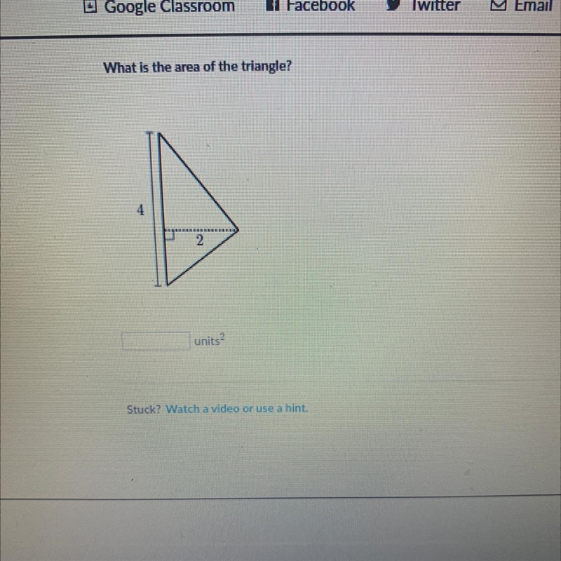 What is the area of the triangle? Been struggling for a minute please help-example-1