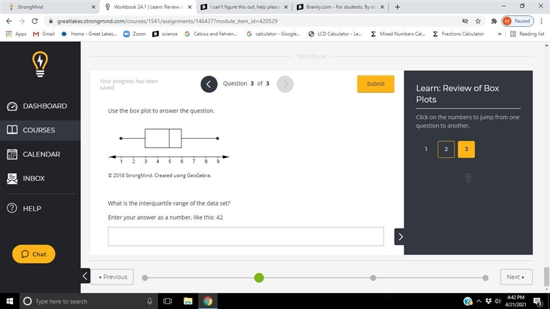 What is the interquartile range of the data set?-example-1