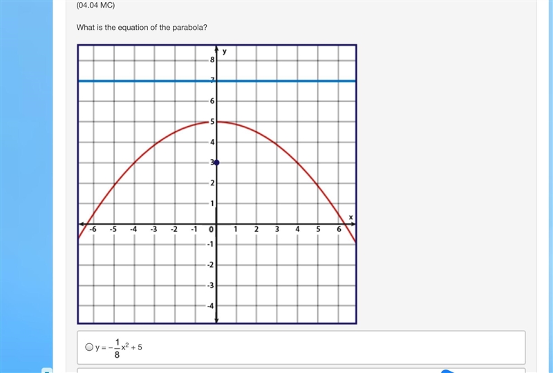 What is the equation of the parabola?-example-1