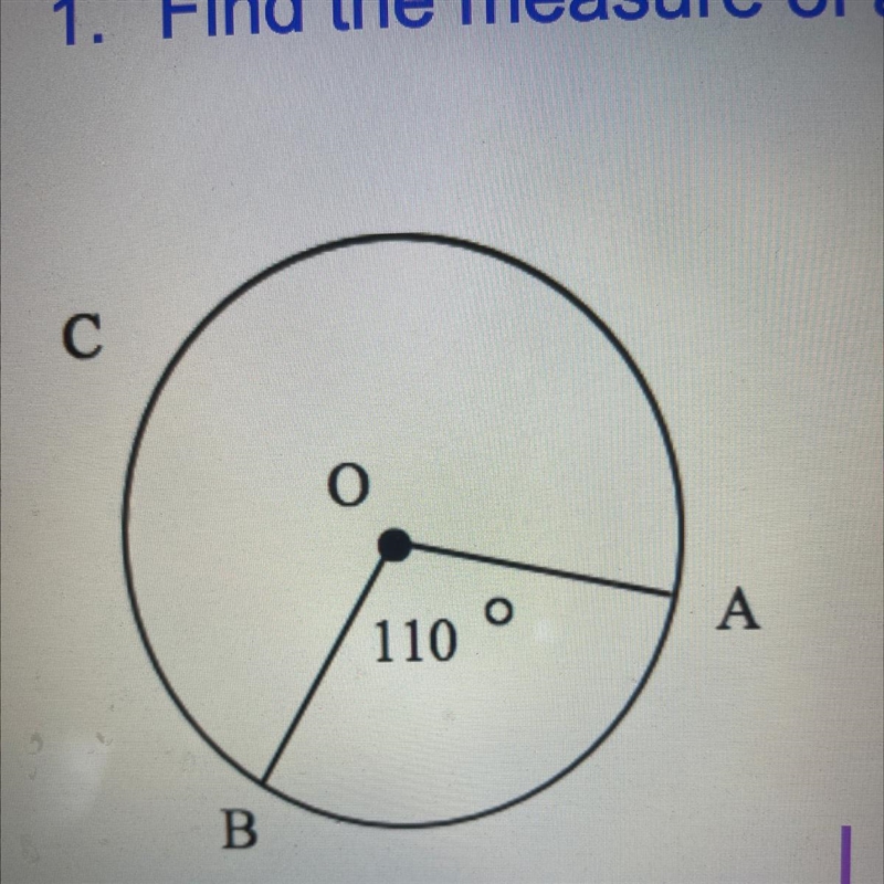 1. Find the measure of arc ABC please show ur work-example-1