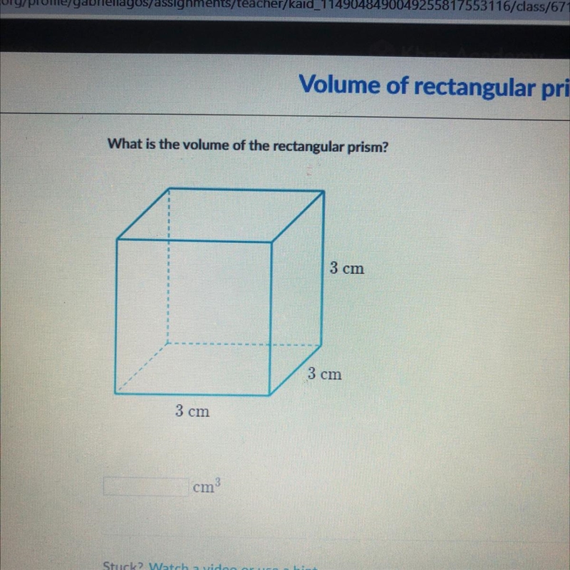 What is the volume of the rectangular prism? 3 cm 3 cm 3 cm-example-1